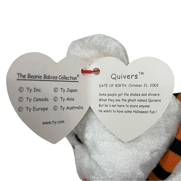 Ty Beanie Baby Quivers Ghost Beanbag Plush 11th Gen Tag 2003 PE 40018 - Picture 4 of 6